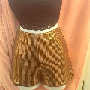 Gold sequins shorts